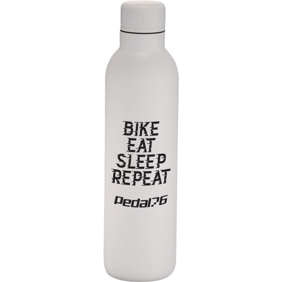 Front View of White Thor Copper Vacuum Insulated Bottle 17oz