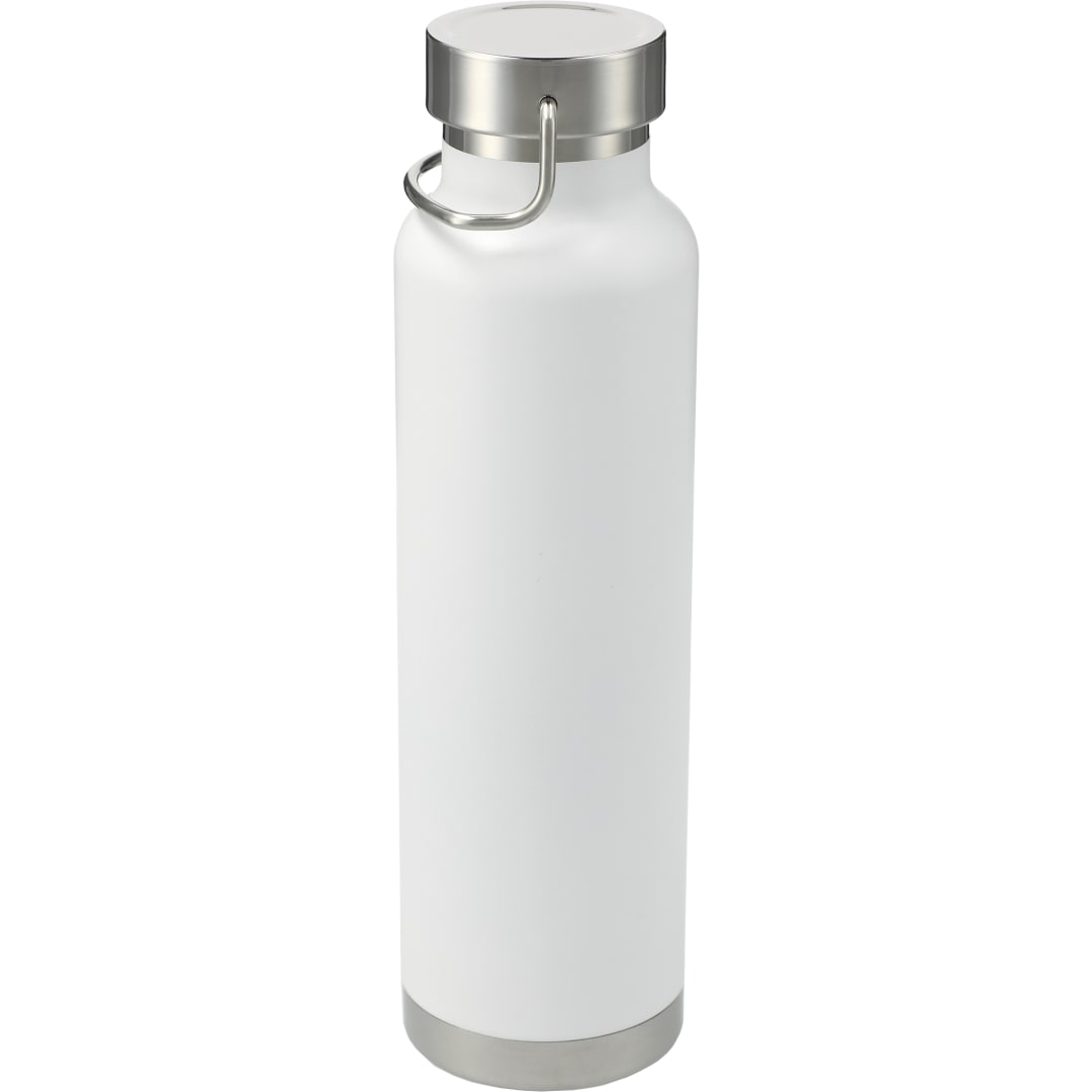 Front View of White Thor Copper Vacuum Insulated Bottle 22oz plain