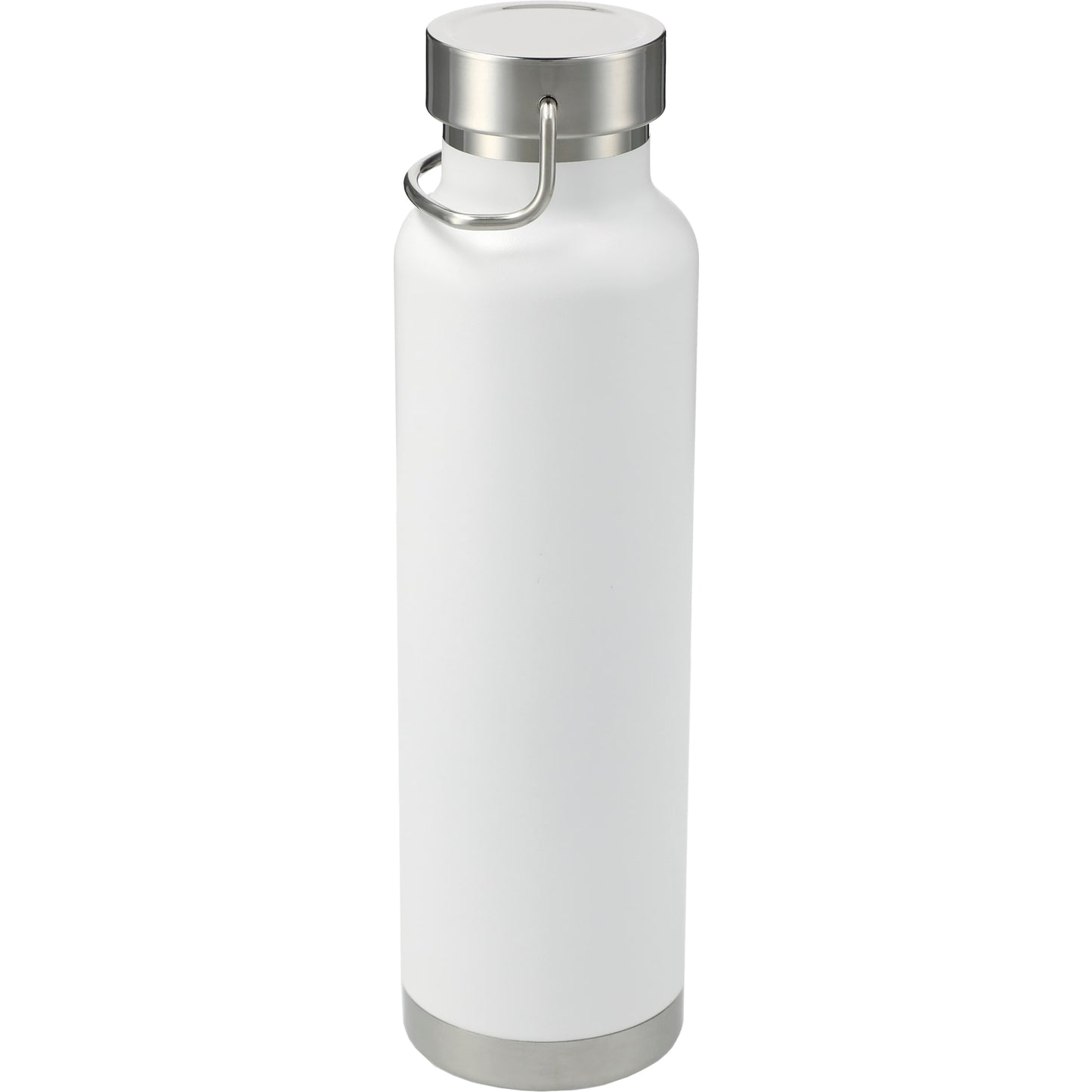 Front View of White Thor Copper Vacuum Insulated Bottle 22oz plain