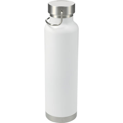 Front View of White Thor Copper Vacuum Insulated Bottle 22oz plain
