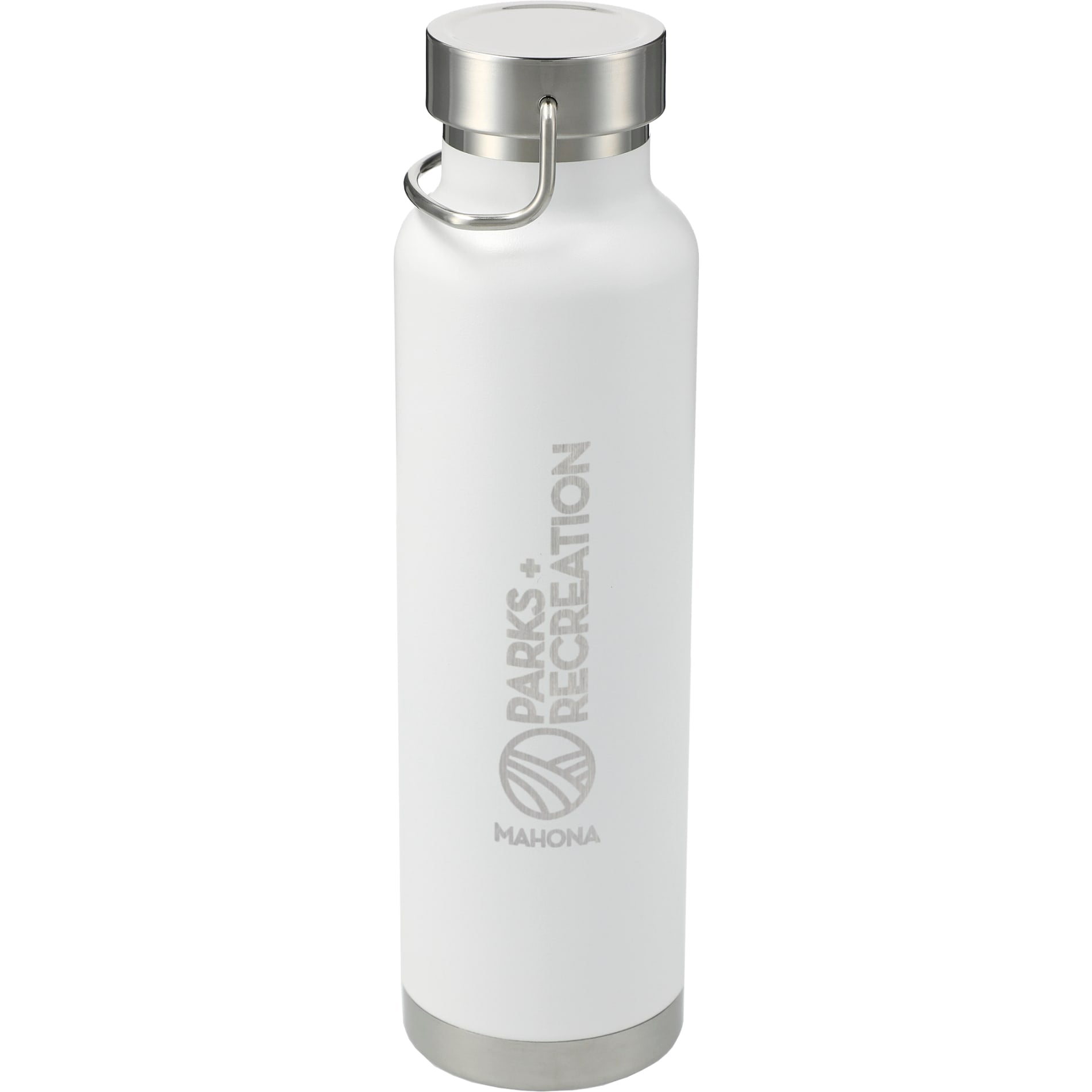 Front View of White Thor Copper Vacuum Insulated Bottle 22oz