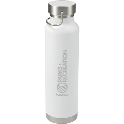 Front View of White Thor Copper Vacuum Insulated Bottle 22oz