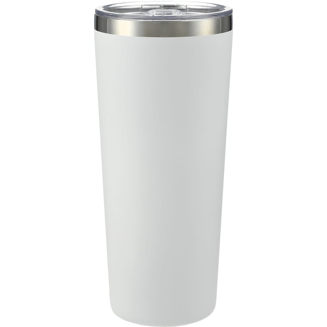 Front View of White Thor Copper Vacuum Insulated Tumbler 22oz plain