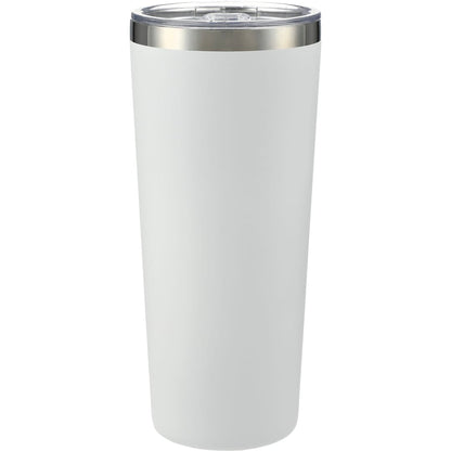 Front View of White Thor Copper Vacuum Insulated Tumbler 22oz plain