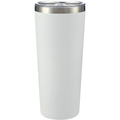 Front View of White Thor Copper Vacuum Insulated Tumbler 22oz plain