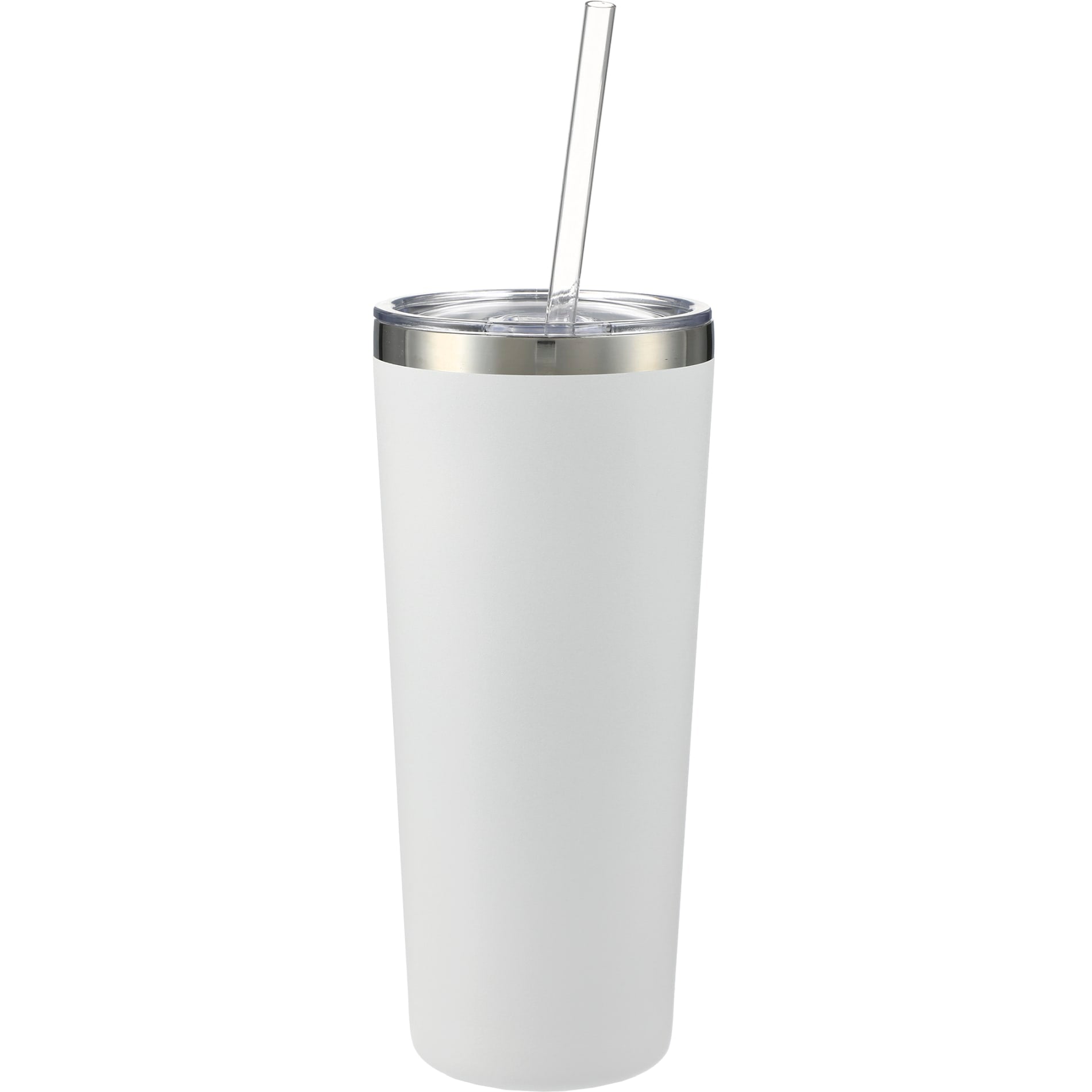 Front View of White Thor Copper Vacuum Insulated Tumbler 22oz plain