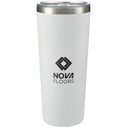 Front View of White Thor Copper Vacuum Insulated Tumbler 22oz