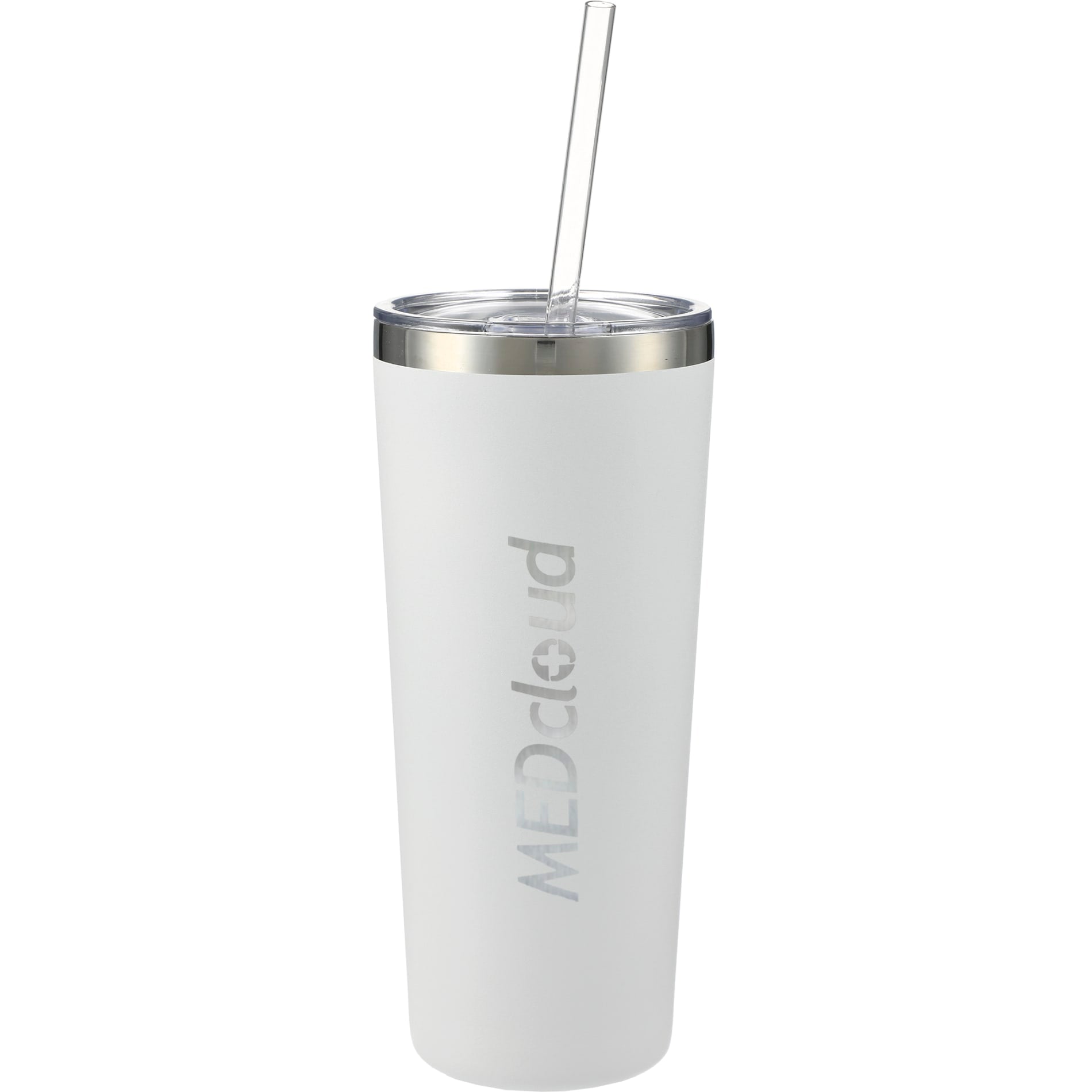 Front View of White Thor Copper Vacuum Insulated Tumbler 22oz
