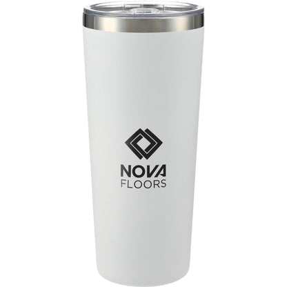 Front View of White Thor Copper Vacuum Insulated Tumbler 22oz