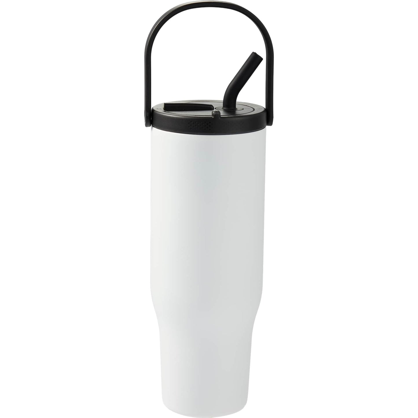 Front View of White Trinity Recycled Straw Leak proof Tumbler 30oz plain