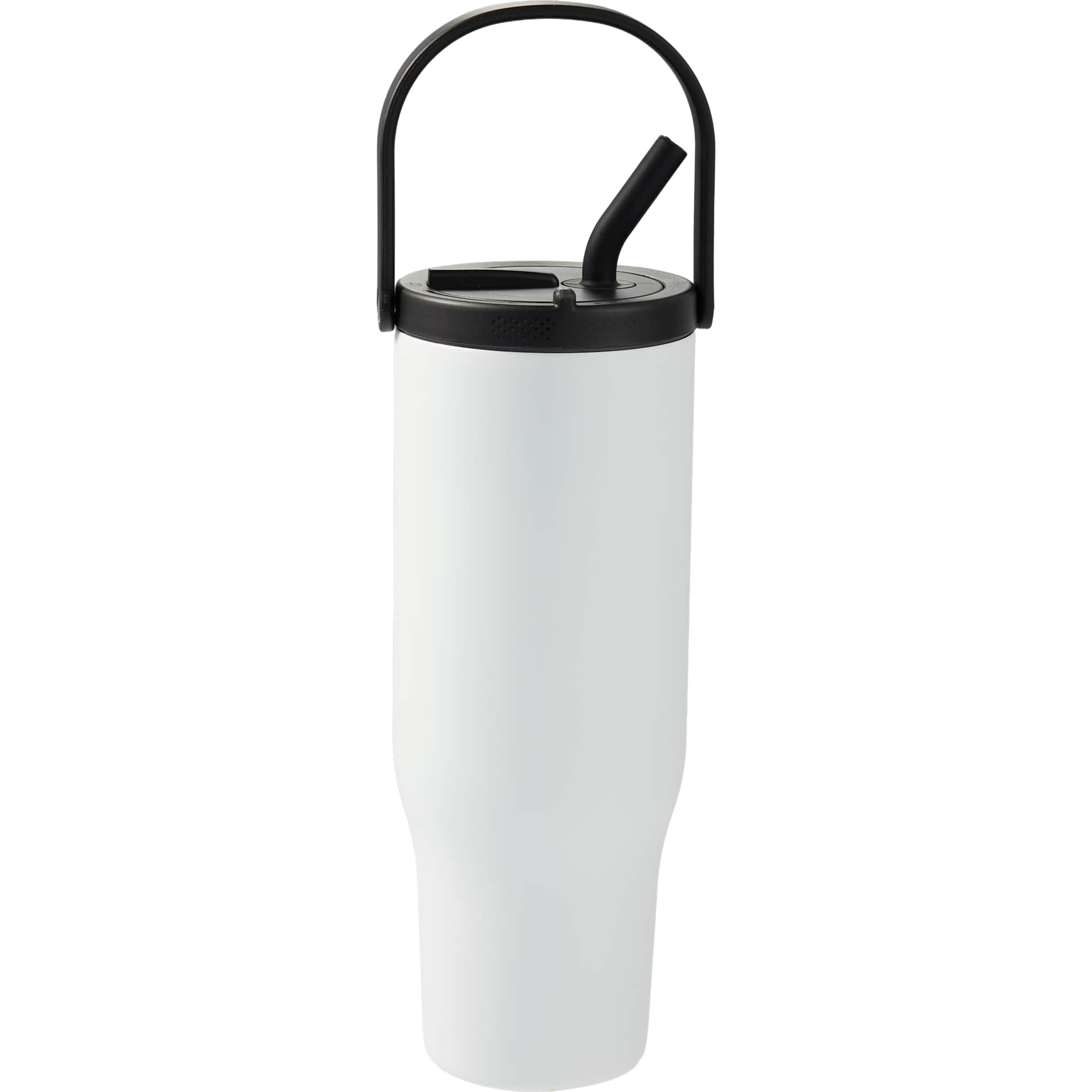 Front View of White Trinity Recycled Straw Leak proof Tumbler 30oz plain
