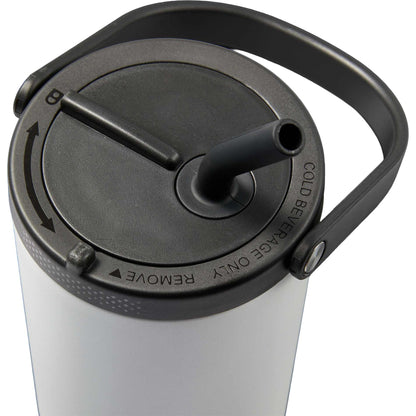 Front View of White Trinity Recycled Straw Leak proof Tumbler 30oz