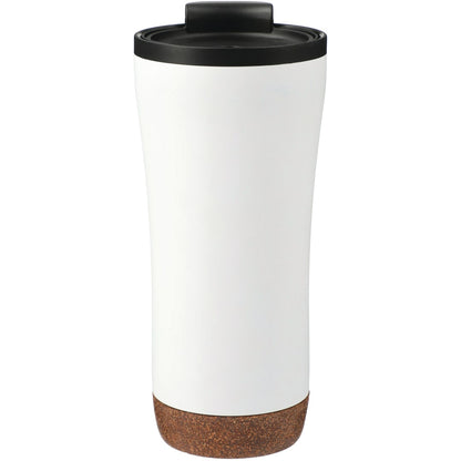 Front View of White Valhalla 16oz Tumbler With Plastic Inner plain