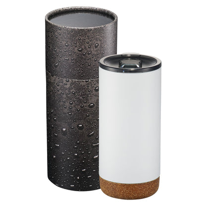 Front View of White Valhalla Copper Tumbler 16oz With Cylindrical Box plain