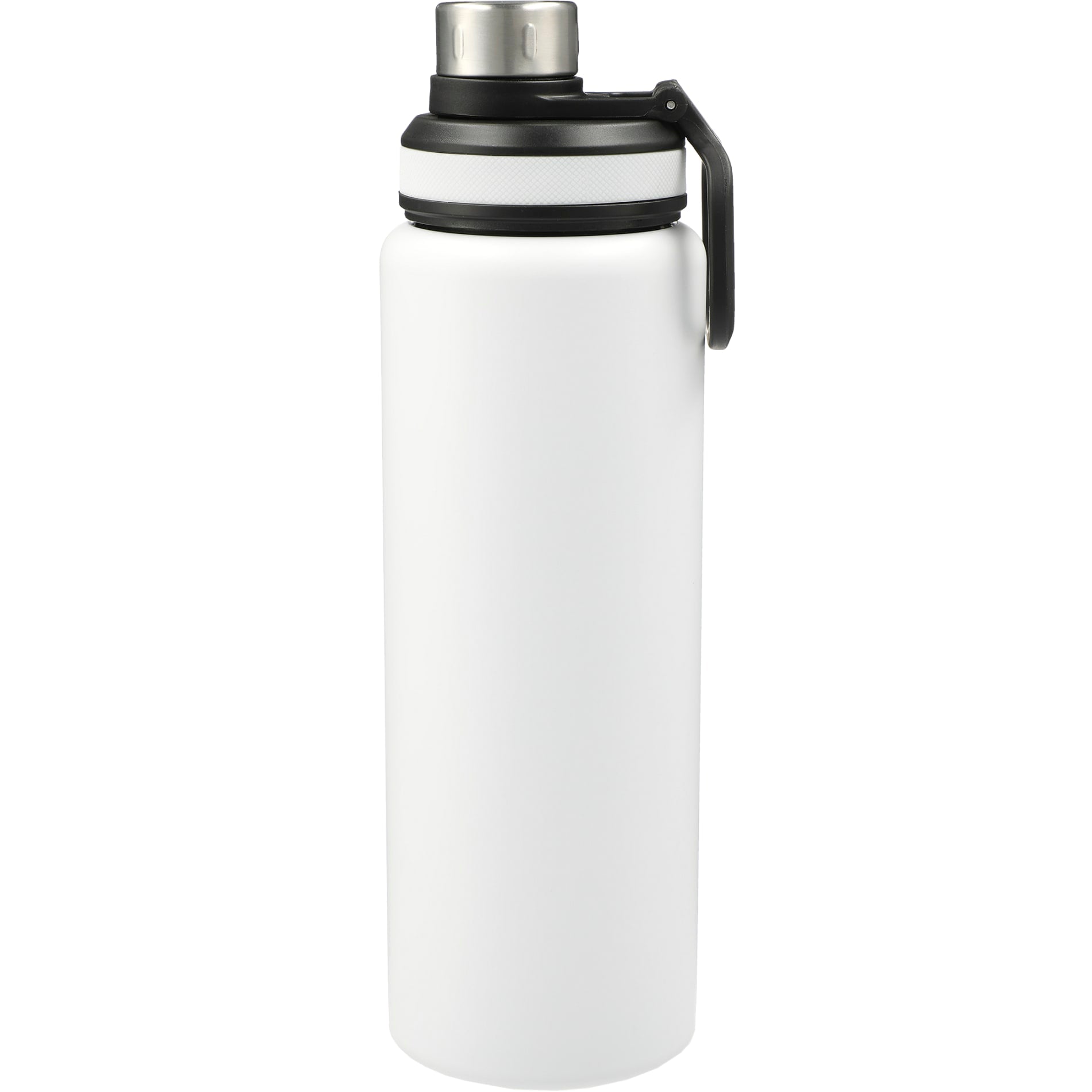 Front View of White Vasco 32oz Stainless Steel Bottle plain
