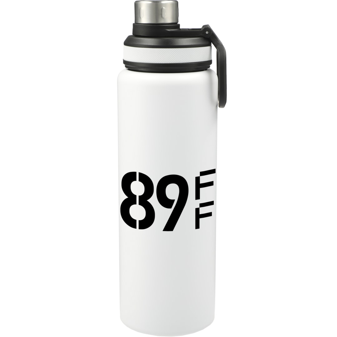 Front View of White Vasco 32oz Stainless Steel Bottle