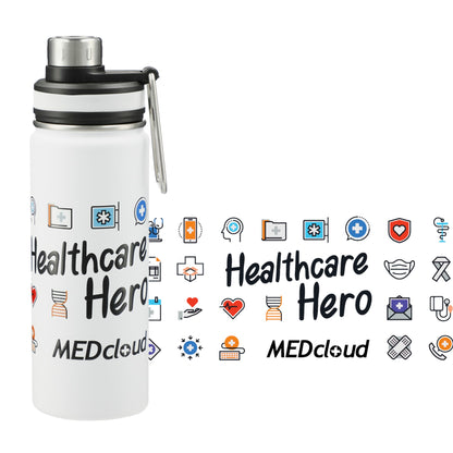 Front View of White Vasco Copper Vacuum Insulated Bottle 20oz