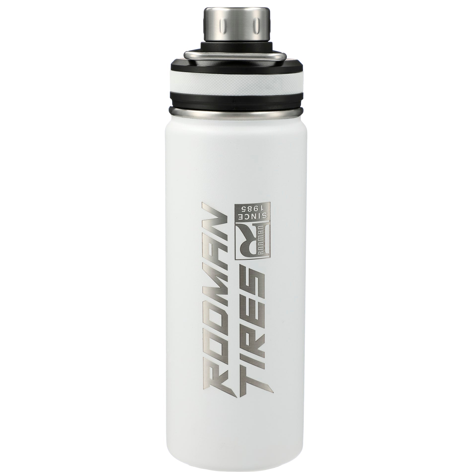 Front View of White Vasco Copper Vacuum Insulated Bottle 20oz
