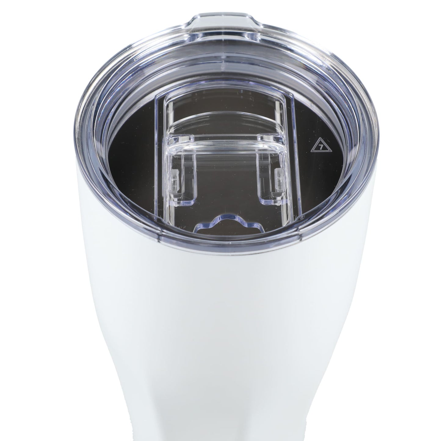 Front View of White Victor Recycled Vacuum Insulated Tumbler 20oz plain