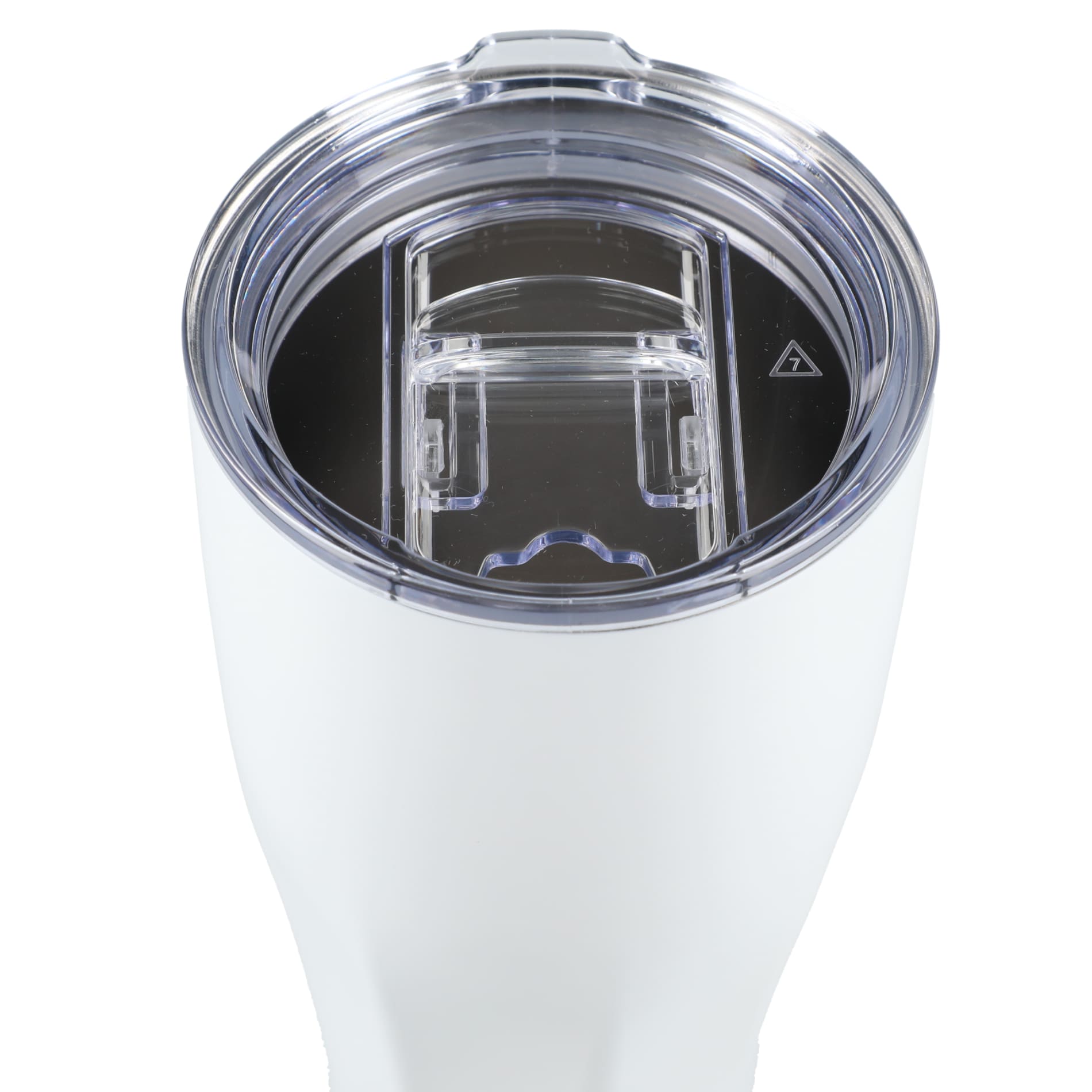 Front View of White Victor Recycled Vacuum Insulated Tumbler 20oz plain