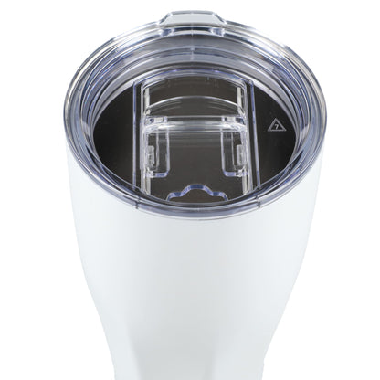 Front View of White Victor Recycled Vacuum Insulated Tumbler 20oz plain