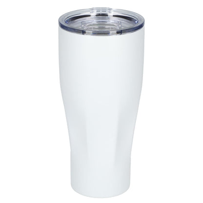 Front View of White Victor Recycled Vacuum Insulated Tumbler 20oz plain