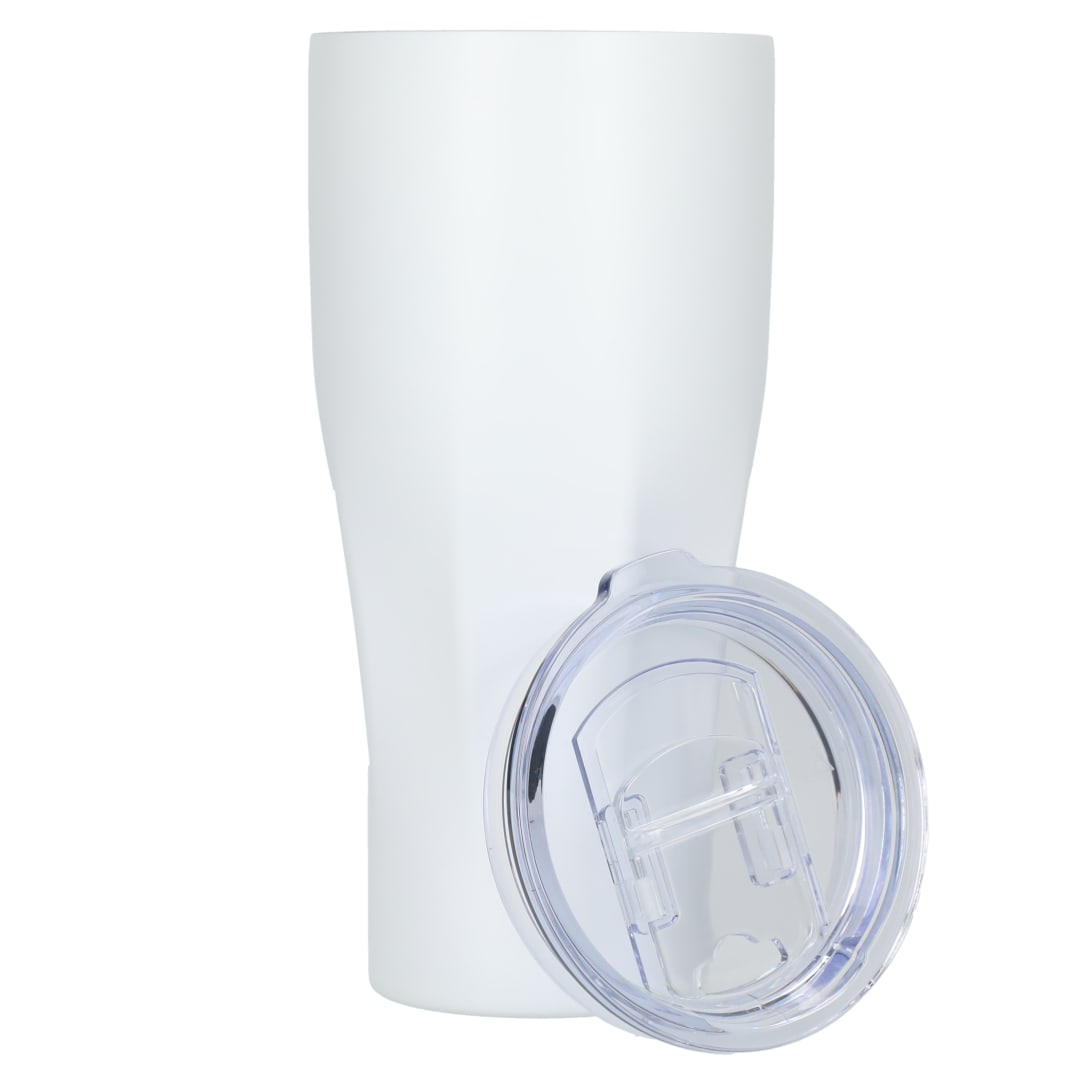 Front View of White Victor Recycled Vacuum Insulated Tumbler 20oz plain