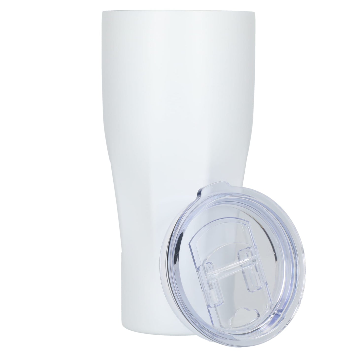 Front View of White Victor Recycled Vacuum Insulated Tumbler 20oz plain