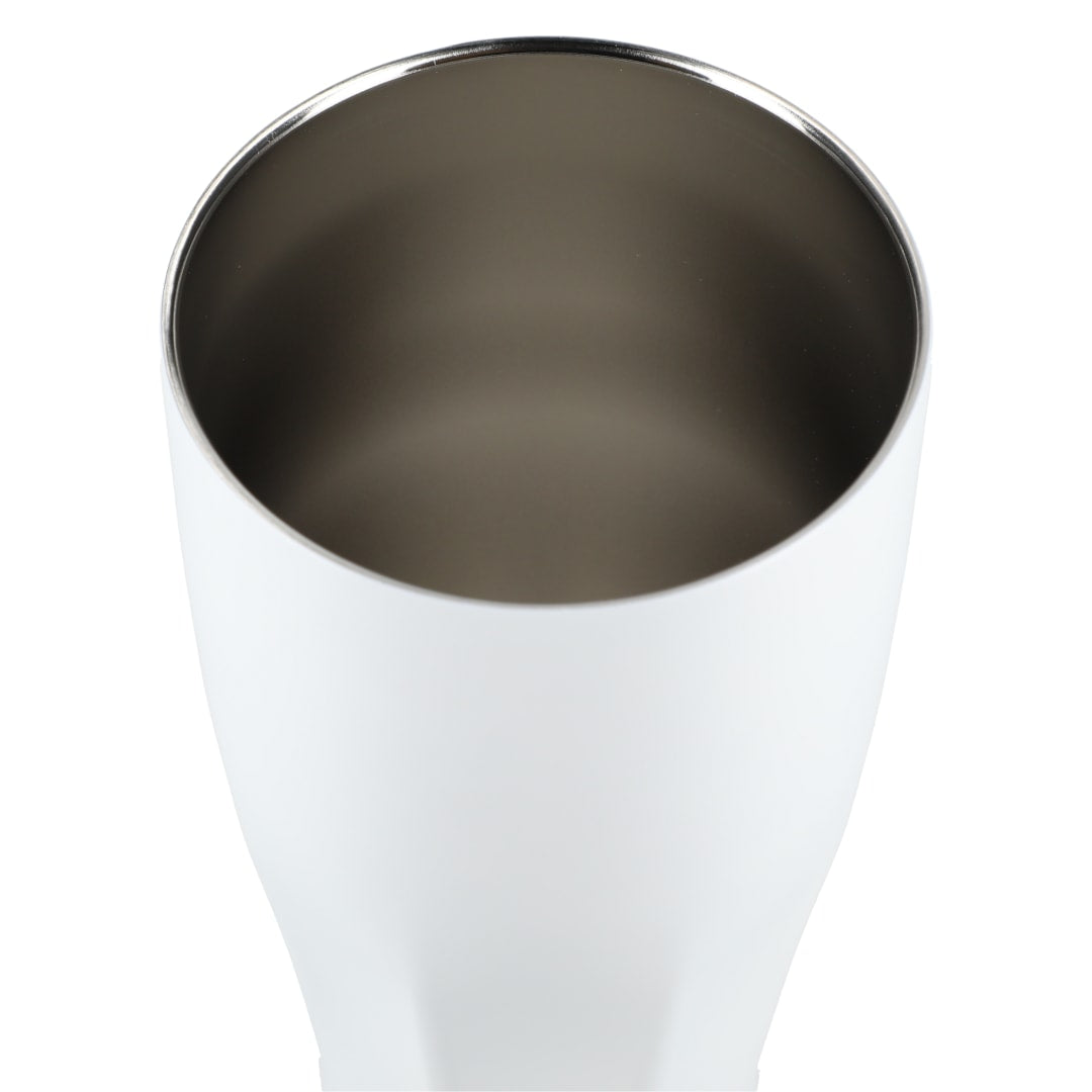 Front View of White Victor Recycled Vacuum Insulated Tumbler 20oz plain
