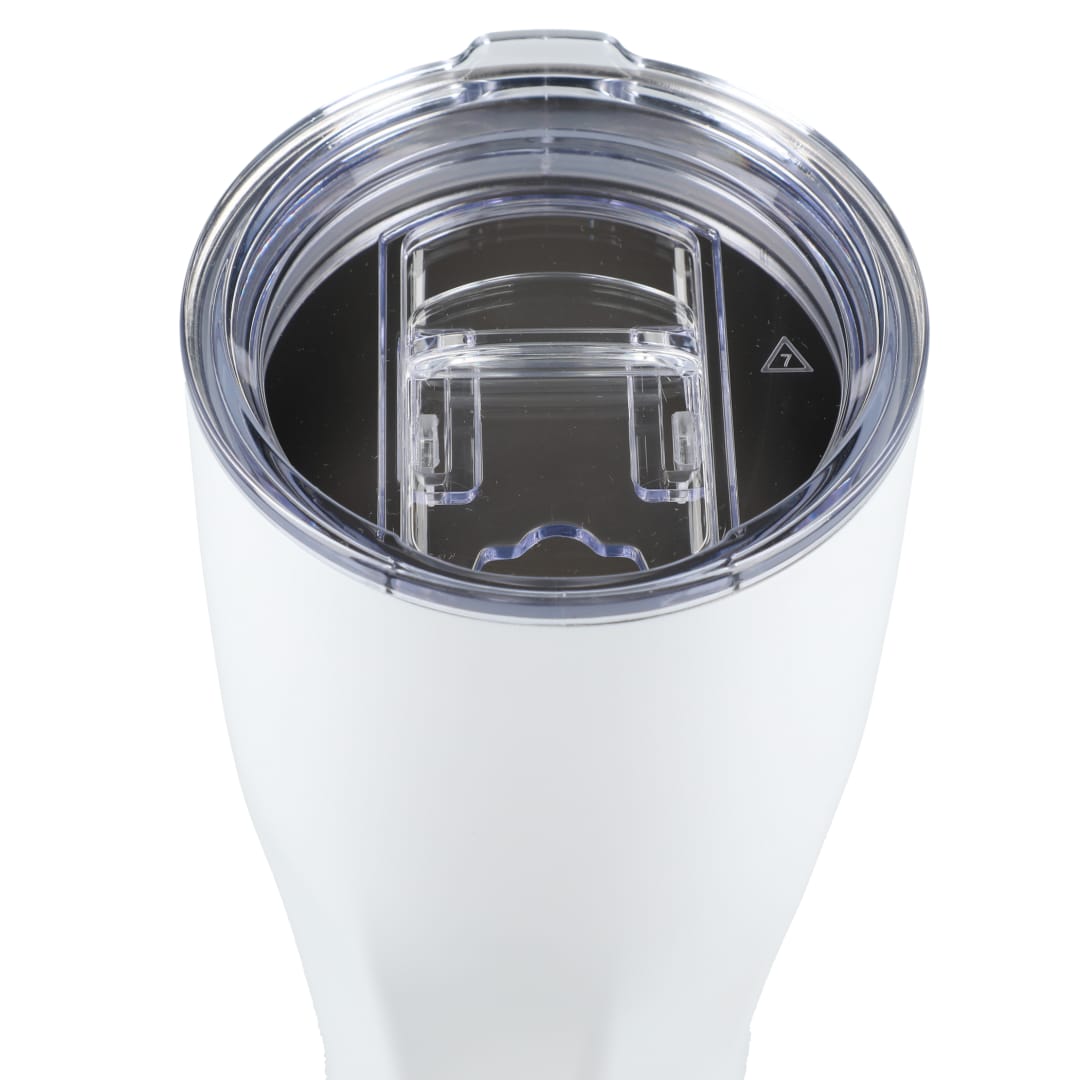 Front View of White Victor Recycled Vacuum Insulated Tumbler 20oz plain