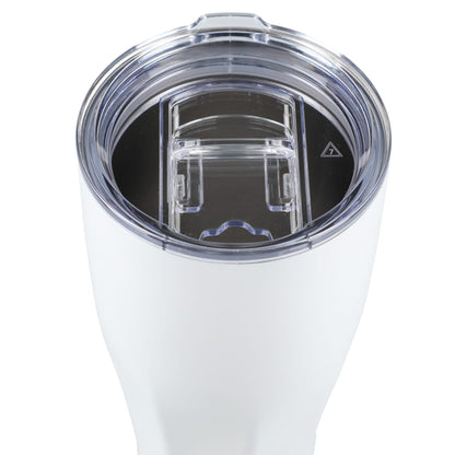 Front View of White Victor Recycled Vacuum Insulated Tumbler 20oz plain