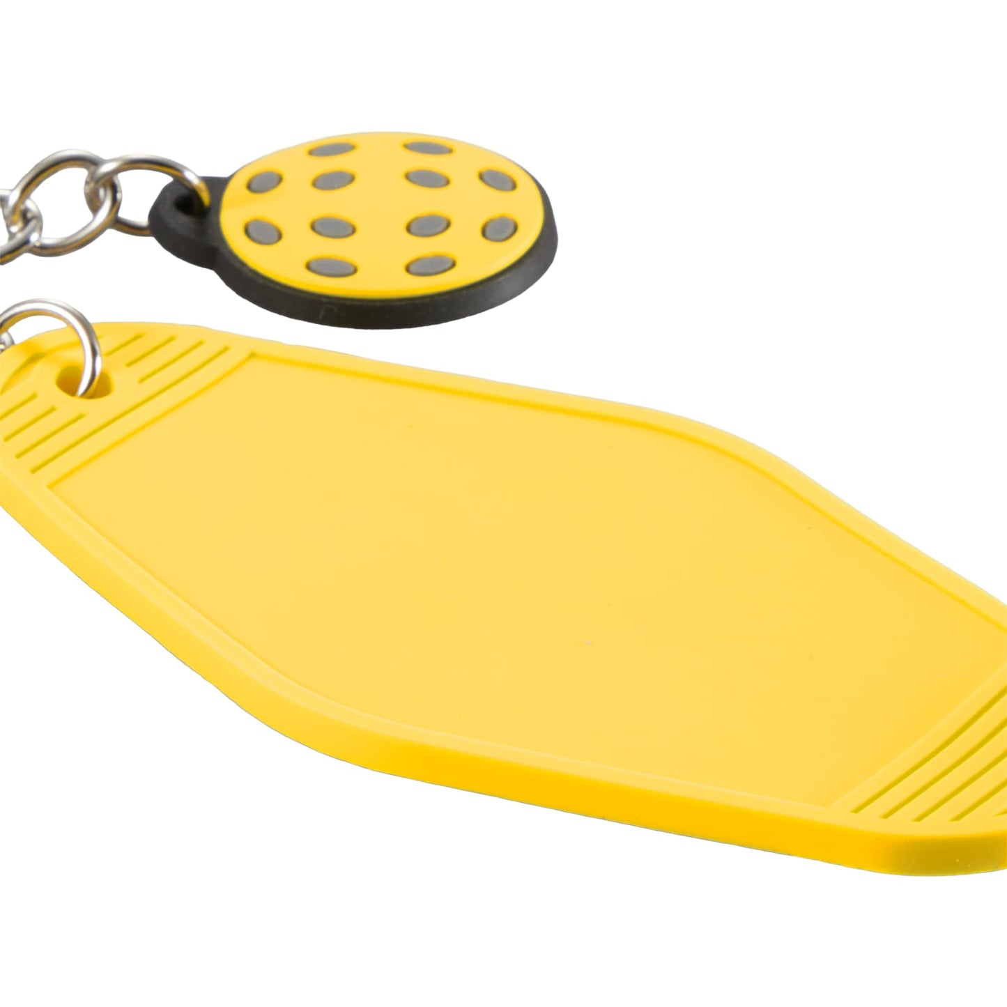 Front View of Yellow Pickleball Motel Keychain