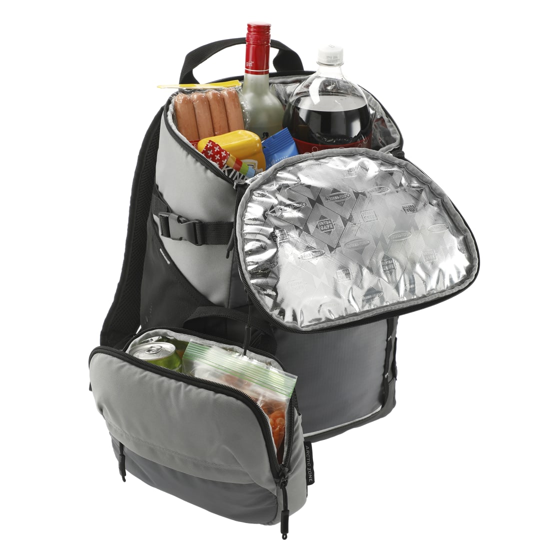 Gray Arctic Zone® Repreve® Backpack Cooler with Sling
