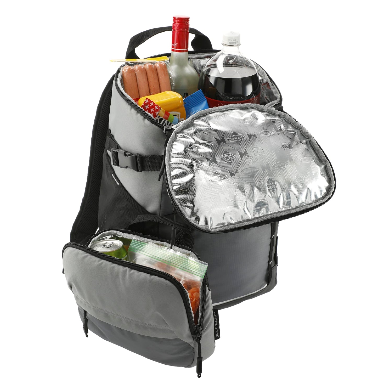 Gray Arctic Zone® Repreve® Backpack Cooler with Sling