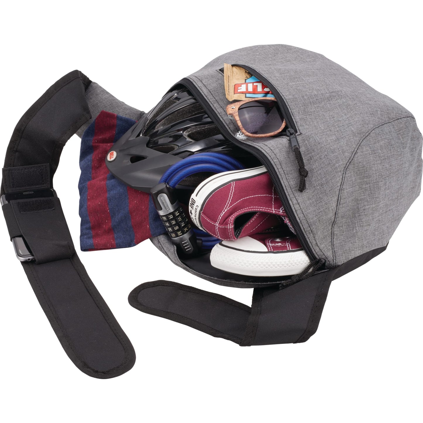 Gray Brooklyn Deluxe Sling Backpack plain