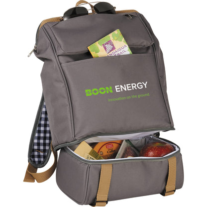Gray Café Picnic Backpack for Two