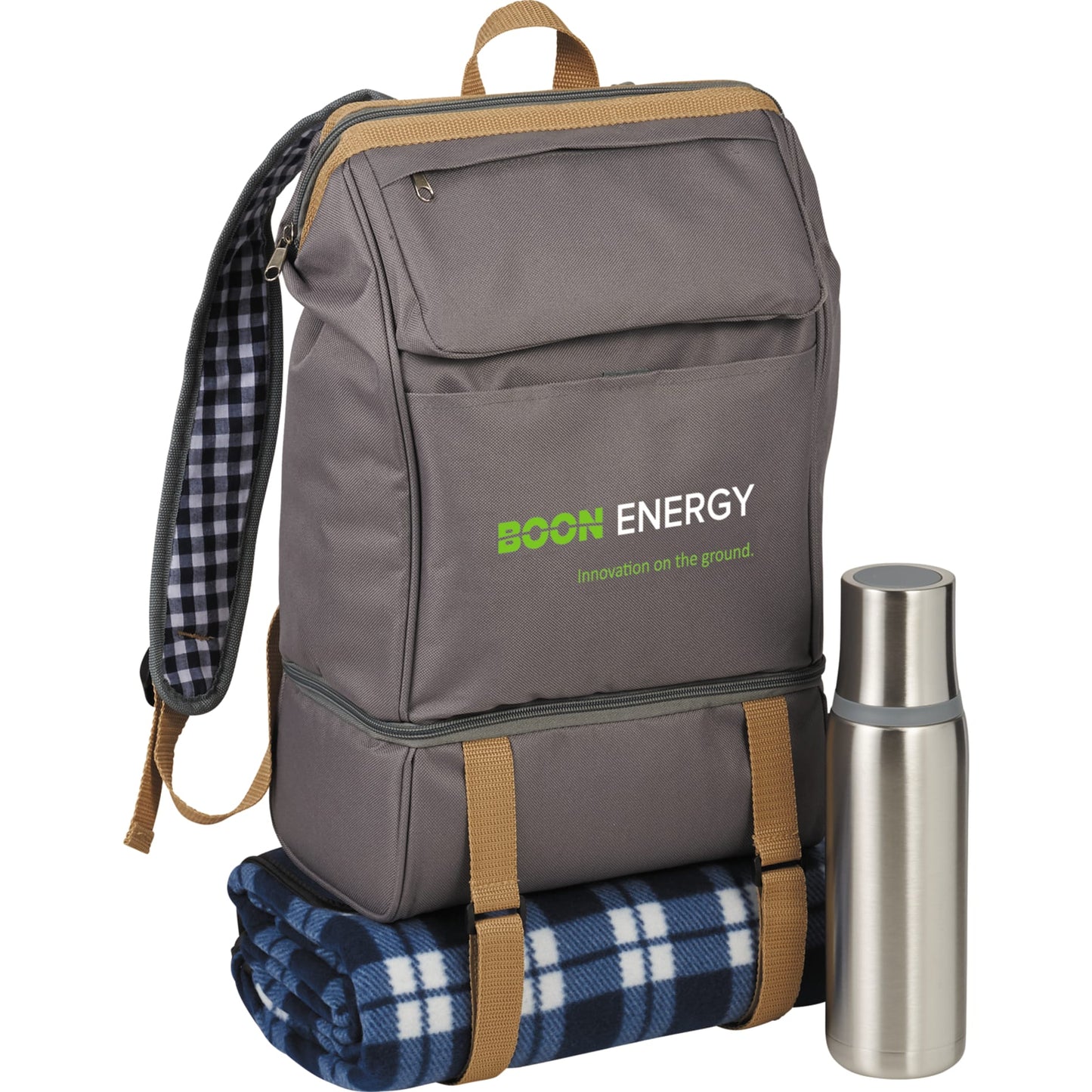 Gray Café Picnic Backpack for Two