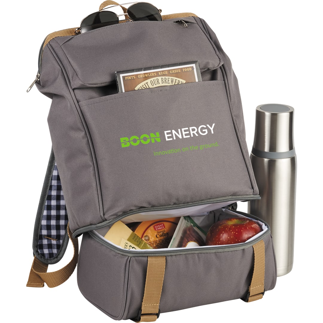 Gray Café Picnic Backpack for Two