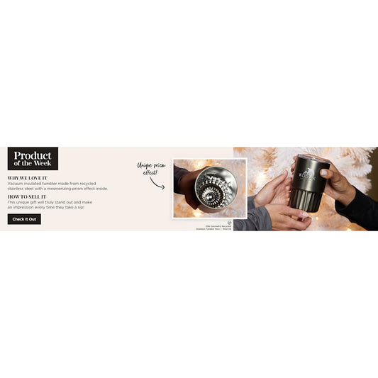 Gray Elite Geometry Recycled Stainless Tumbler 16oz