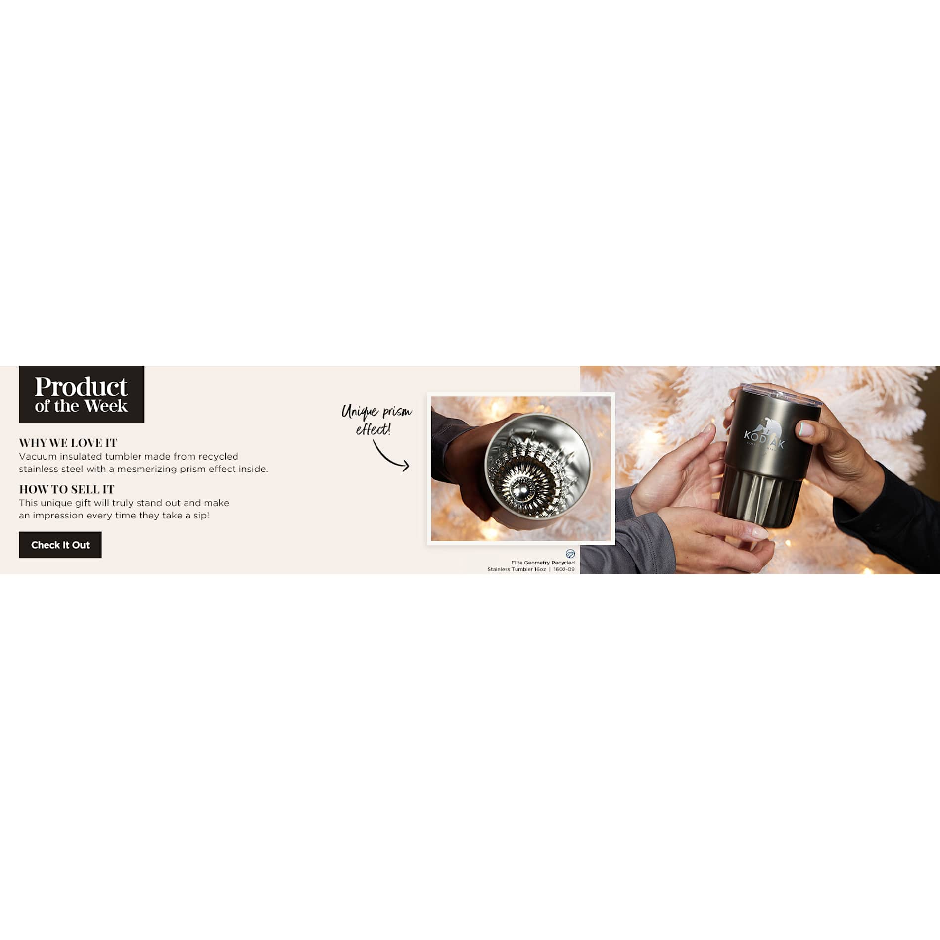 Gray Elite Geometry Recycled Stainless Tumbler 16oz