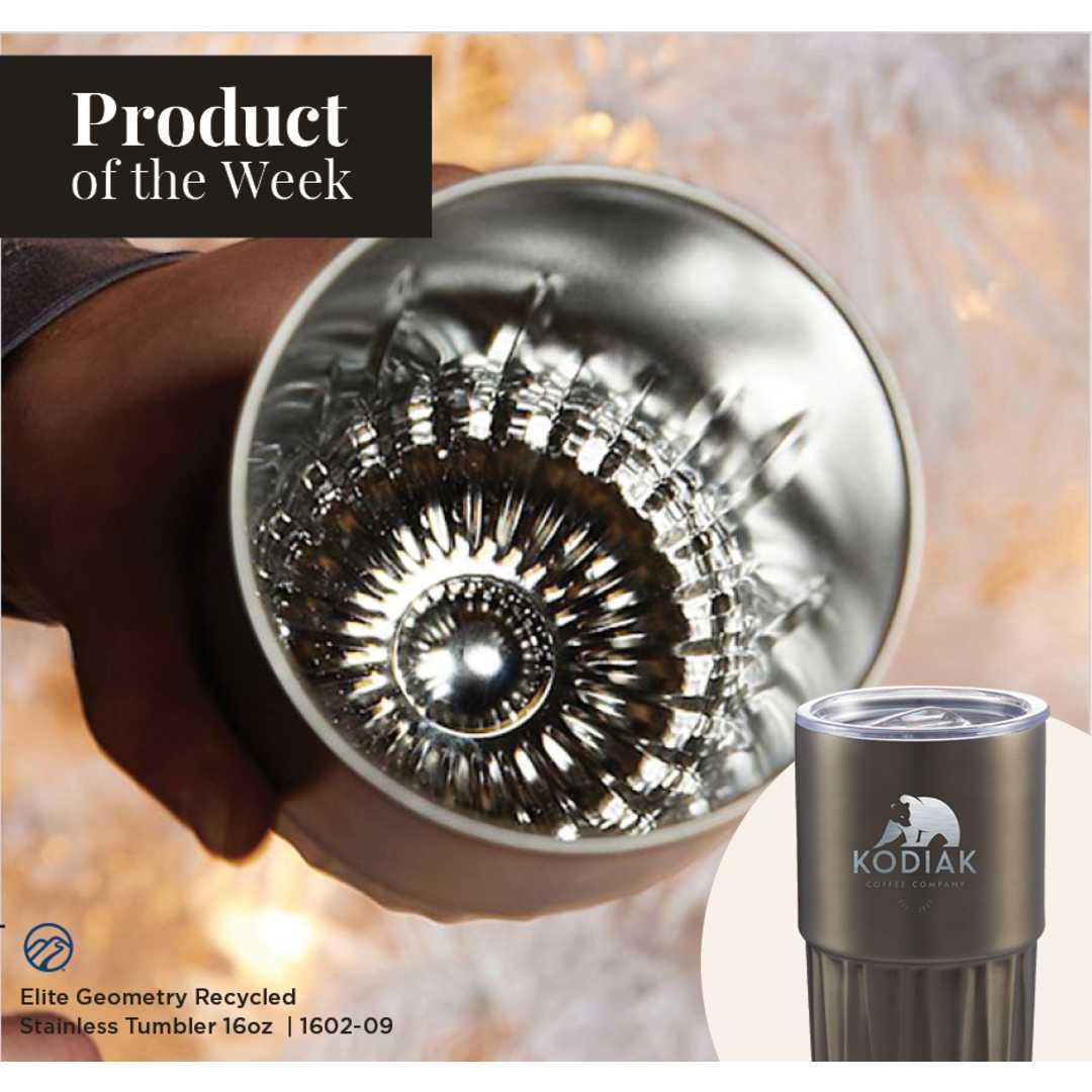 Gray Elite Geometry Recycled Stainless Tumbler 16oz