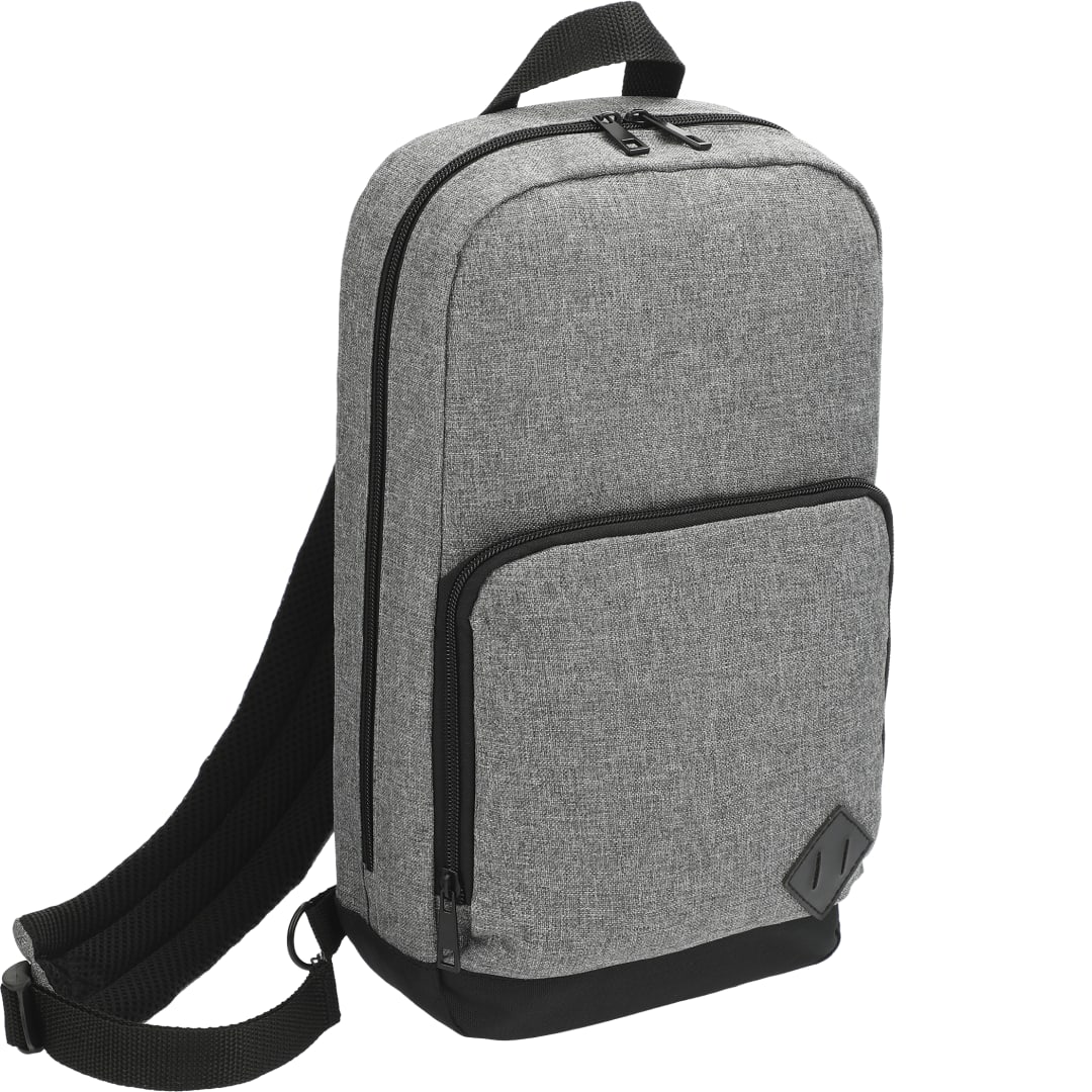 Gray Graphite Deluxe Recycled Sling Backpack plain