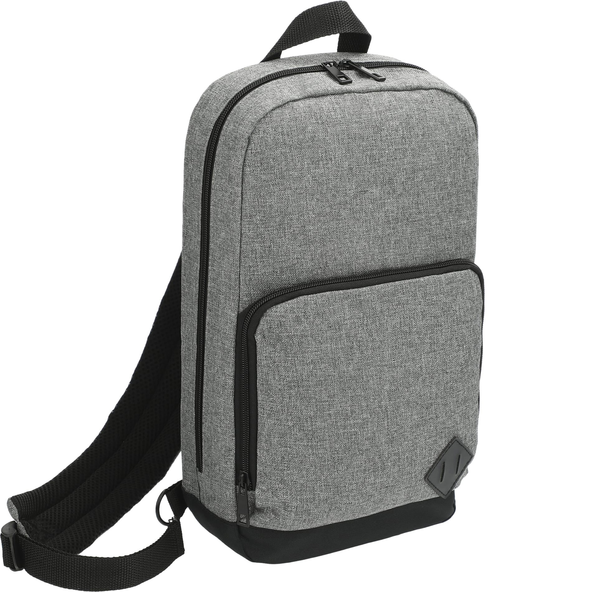 Gray Graphite Deluxe Recycled Sling Backpack plain