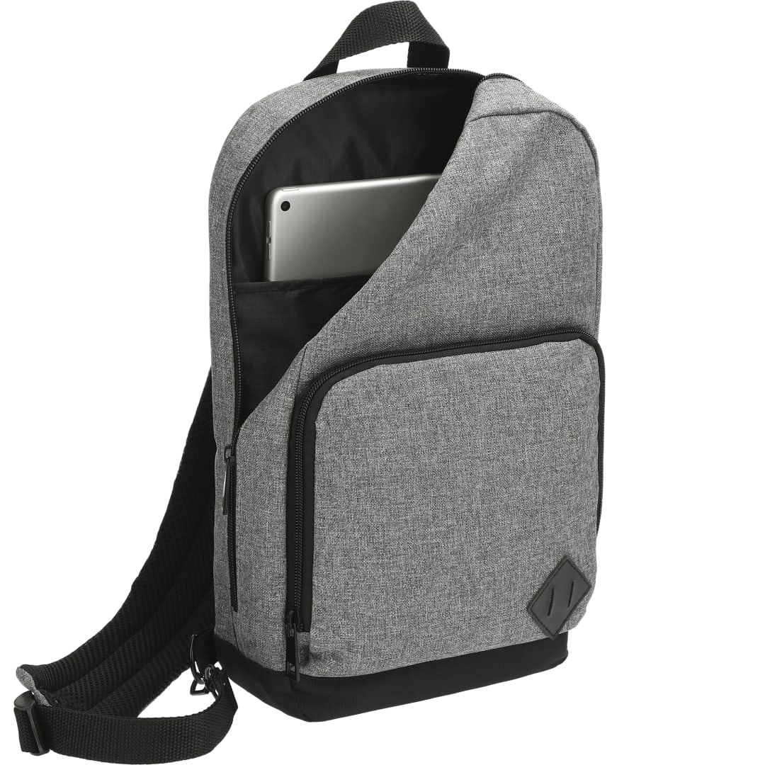 Gray Graphite Deluxe Recycled Sling Backpack plain
