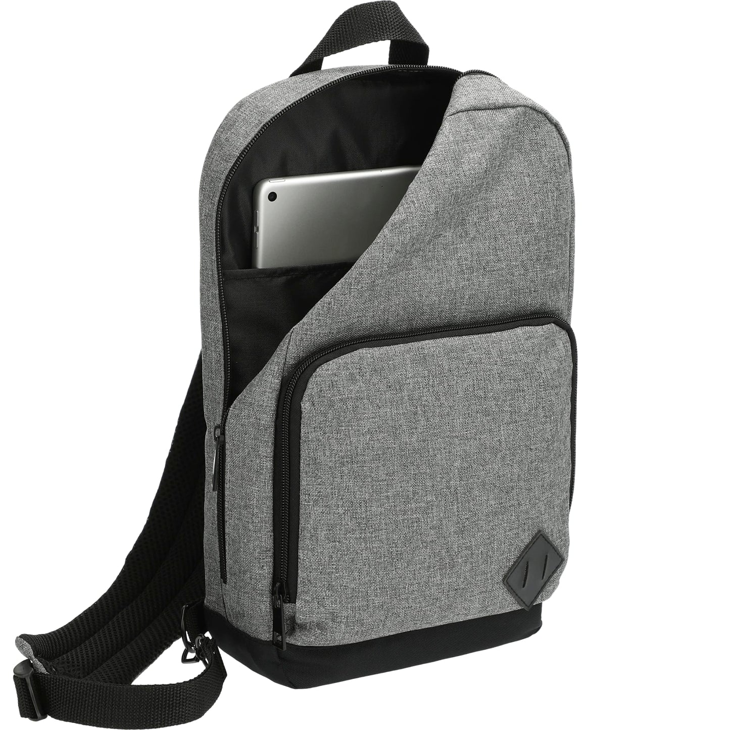 Gray Graphite Deluxe Recycled Sling Backpack plain