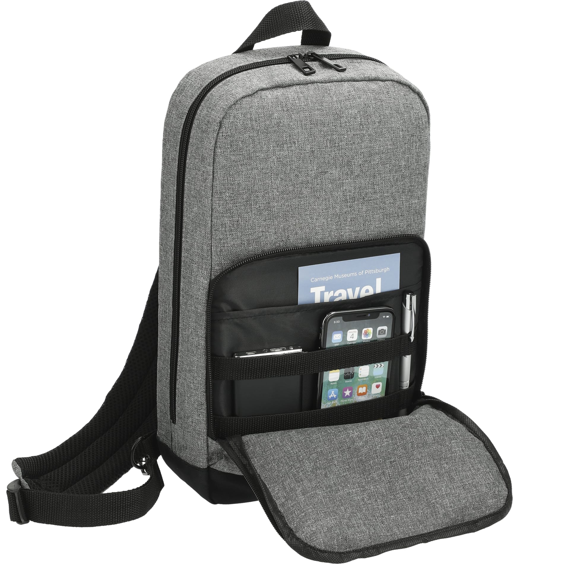 Gray Graphite Deluxe Recycled Sling Backpack