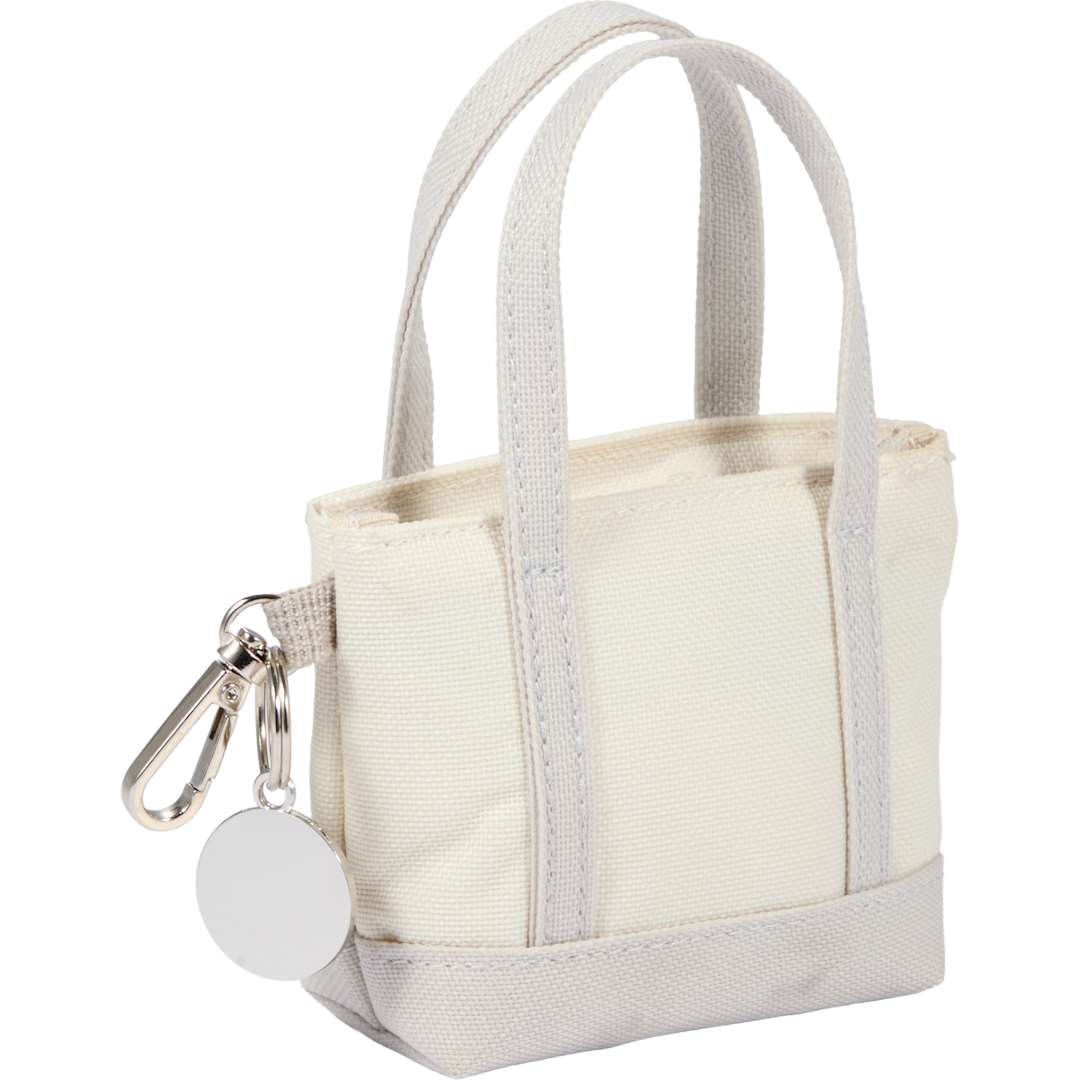 Gray Mini Tote Bag Charm plain