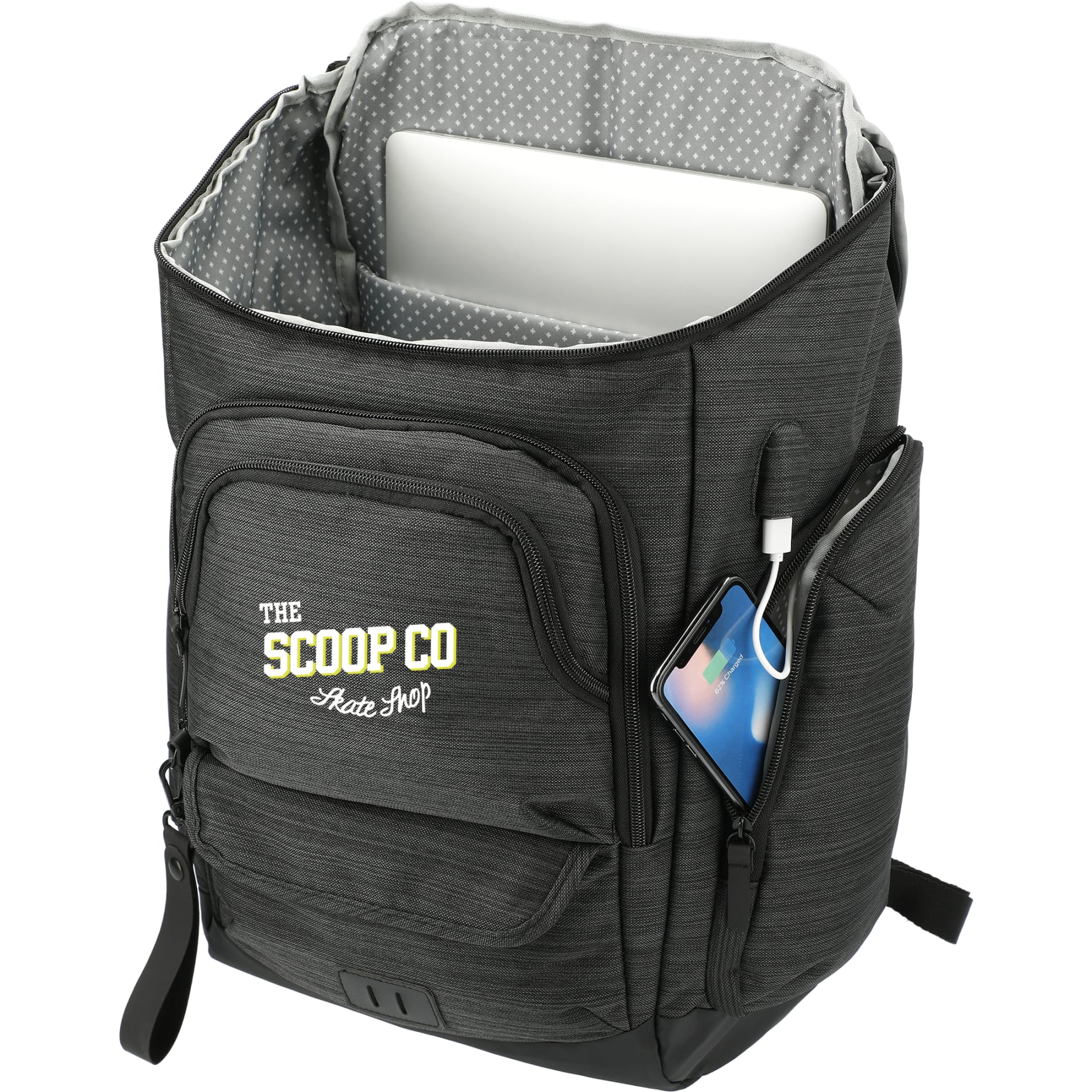 Gray NBN Whitby 15" Computer Backpack w/ USB Port