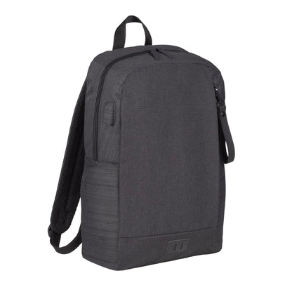 Gray NBN Whitby Slim 15" Computer Backpack w/ USB Port plain