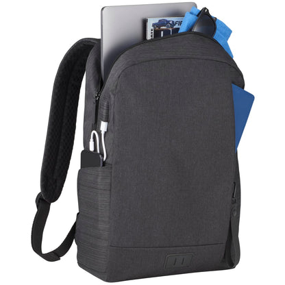 Gray NBN Whitby Slim 15" Computer Backpack w/ USB Port plain